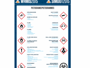 WHMIS 2015 (GHS) Symbol Poster, English/French, La