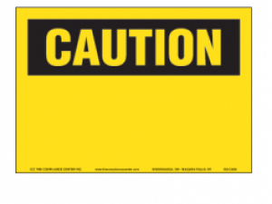 Caution OSHA Header Sign, Custom Text