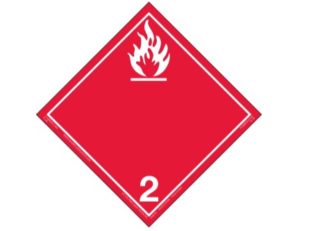Hazard Class 2.1 - Flammable Gas, Rigid Vinyl, Non-Worded Placard
